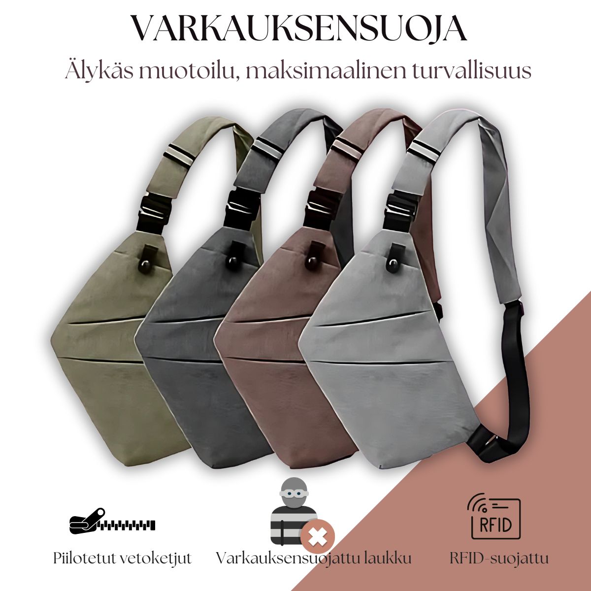 ATLAS™ | Älykäs ja Tyylikäs Varkauksensuojattu Olkalaukku Jokaiselle Seikkailijalle